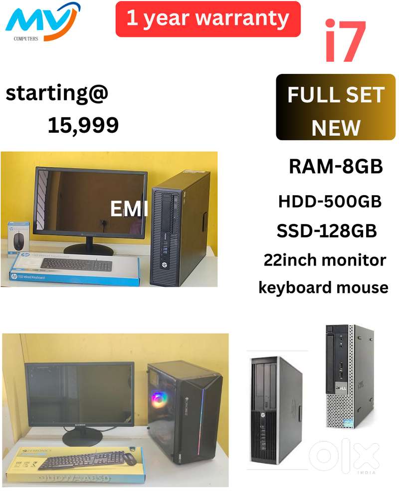 Same day delivery  CPU - i7 Process  Monitor - 22-inch  Keyboard Mouse