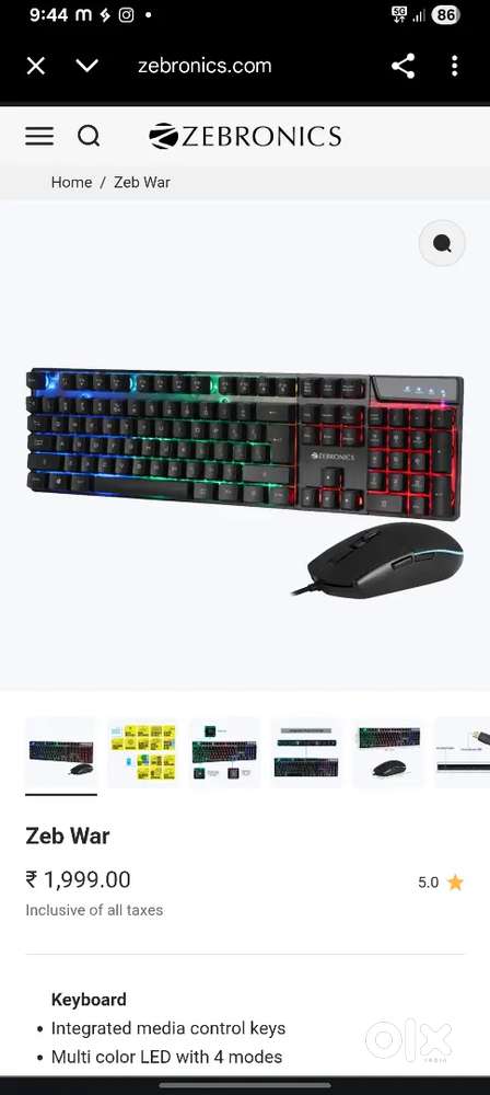 Rgb keyboard and mouse