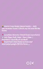 Contact me for Work from Home