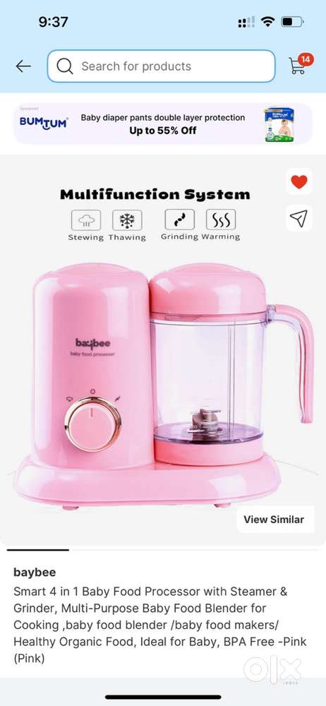 4 in one baby food processor with steamer and grinder