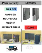 Full Set @ Low Price  CPU - Branded Intel  Ram - 8GB DDR3  Hard Disk