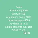 Wanted male (picker&loader)Brundavan Gardens