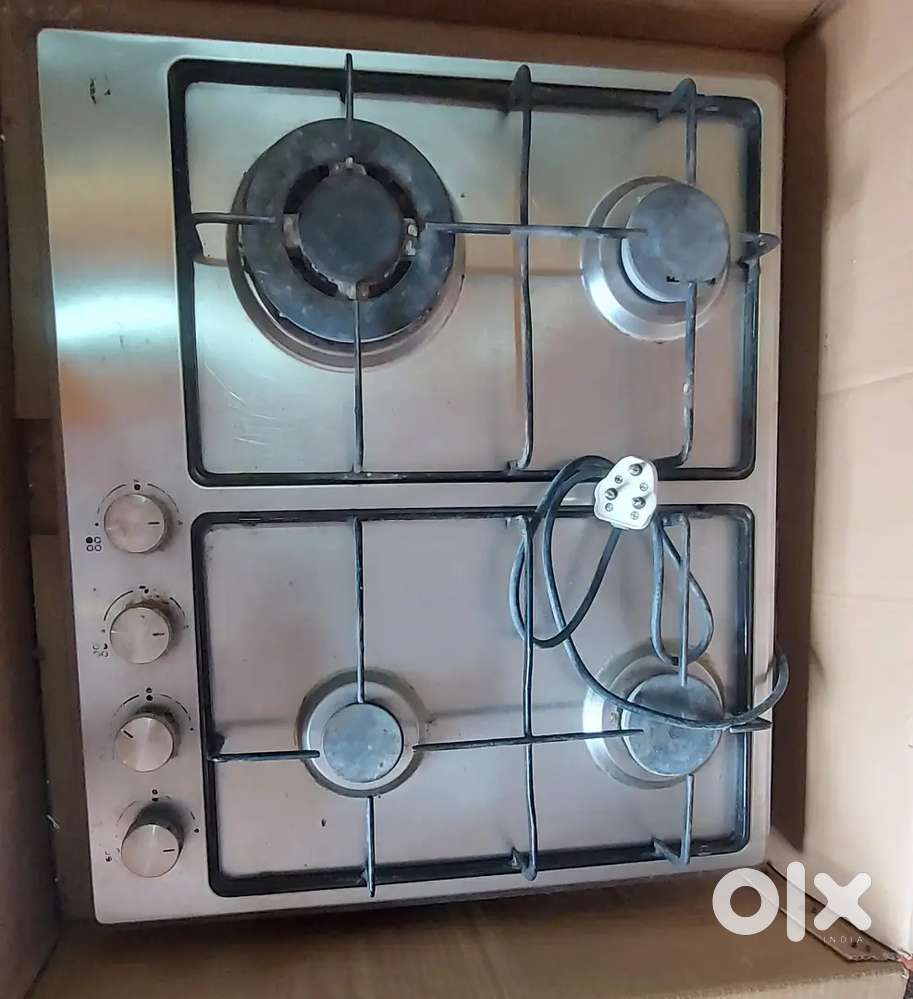 KAFF L.P. Gas stove, 4 Burner, In built HOBB, Stainless body.