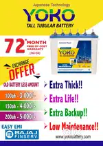 YOKO 100ah TallTubular Battery