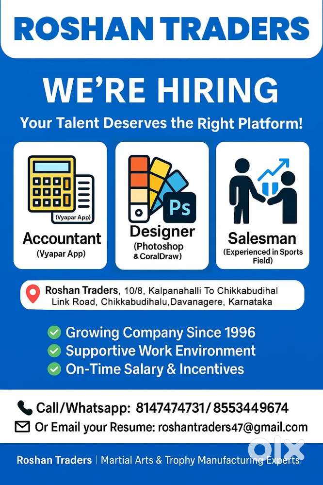 Accountant ,Designer ,Sealsman