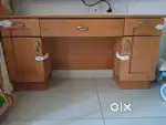 Veener-coated Engineered wood dressing table and Belgium wood mirror
