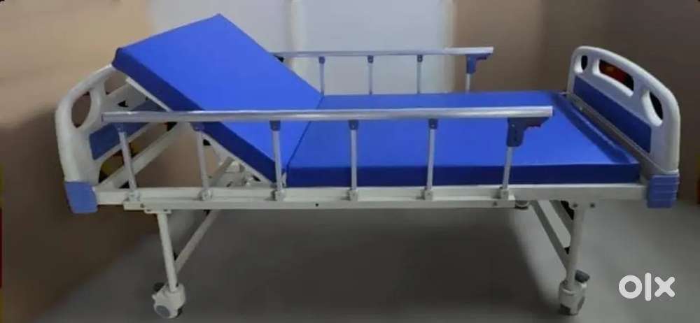 Steel semi fowler hospital bed for patients at home with mattress