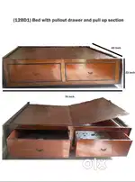 XXL wooden bed with storage
