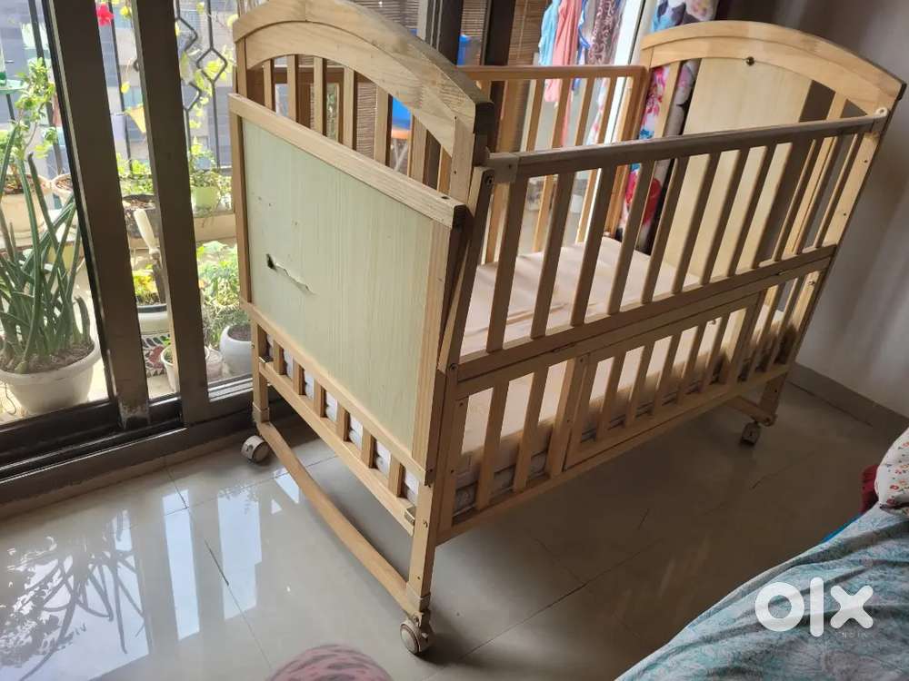 SnD 12in1 Baby Wooden Cot Crib with Convertible ManualCradlleONLY CASH