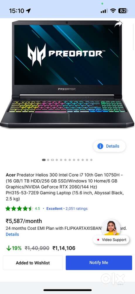 Acer predator gaming laptop