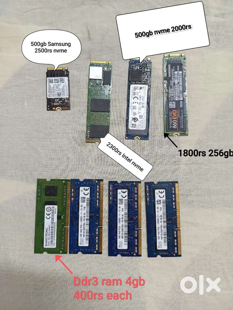 500gb nvme ssd 256gb m.2 ssd/18.5 led monitor/1tb sata ssd