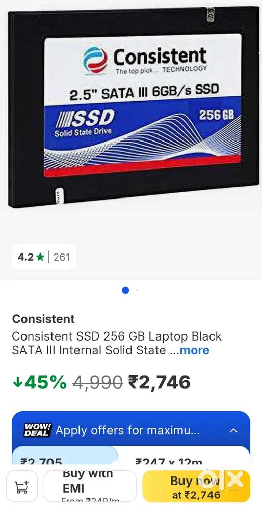New seal pack - 256gb Sata SSD - 5 Year Replacement Warranty.