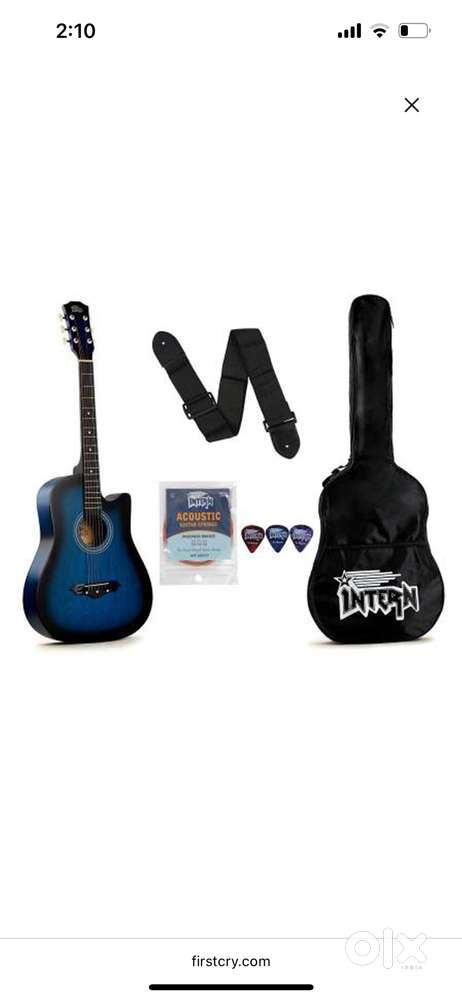 Acoustic guitar matte blue