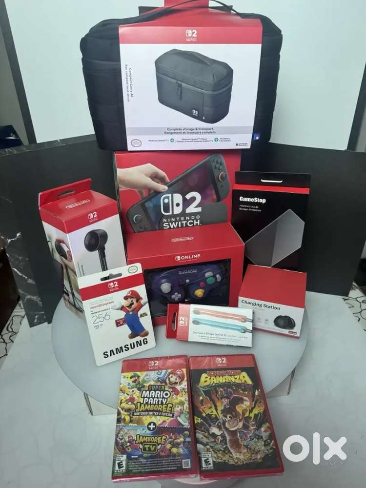 Nintendo Switch 2 Bundle W/Mario Kart + 2 Games + Accessories
