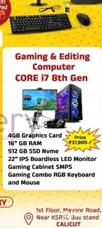 Intel Core i7 8 th Gen Gaiming Editing Full Set Computer