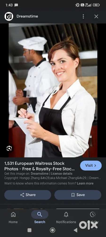 Waitress and front office staff