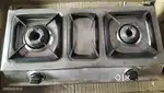 TWO BURNER GAS STOVE WITH GAS PIPE AND CYLINDER TROLLY FREE FREE FREE