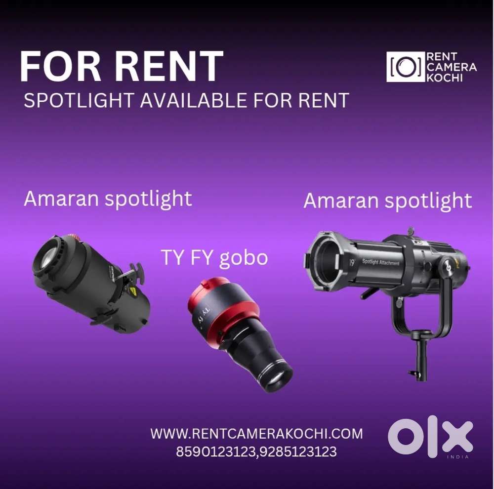 TyFy gobo, Amaran spot light, godox spotlight available for rent
