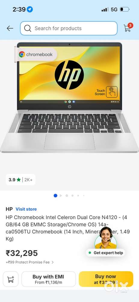 Hp chromebook intel celeron dual core N4120 (4gb/64gb EMMC Storage)