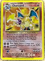 Pokémon card charizard first edition.