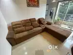 L Shape sofa with bed 2box storage and 3point  headrest adjust