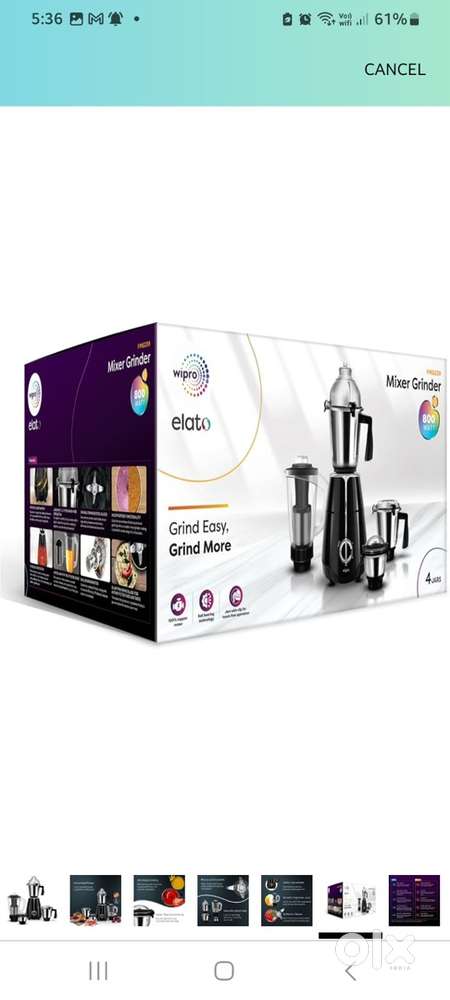 Wipro brand new 1000 watt heavy duty mixer grinder