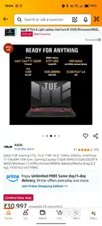 ASUS tuf  GAMING  I7 13TH GEN 4050