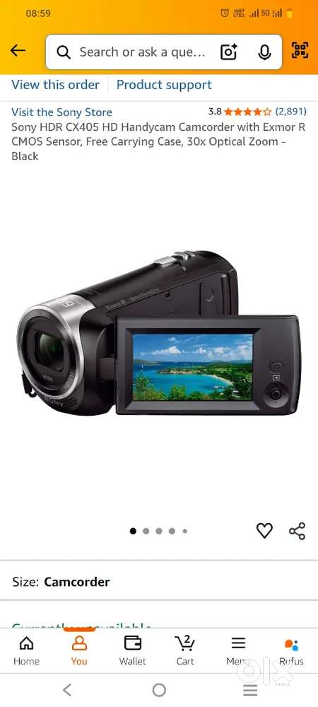 Sony hdr cx 405 hd handy camcorder