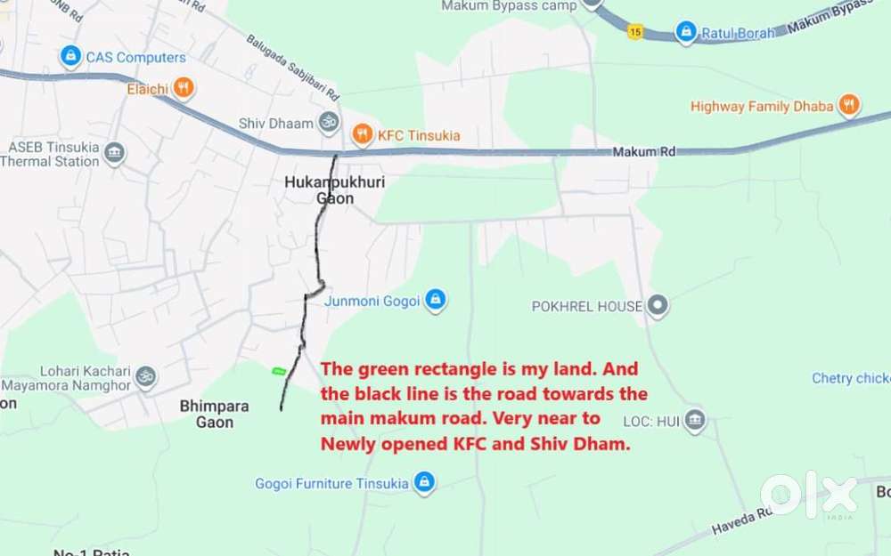 Residential Plot Miyadi, near to KFC Makum road, Shiv Dham