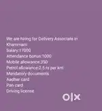 Wanted(Delivery Associates) Thanikella, Khammam