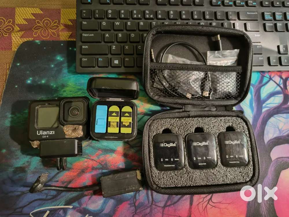 GoPro 9 with 3 Battery, charger, digitek wireless mic, orginal adapter