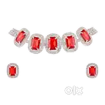 Elegant Crystal Necklace with Earrings  Perfect for Parties & Weddings