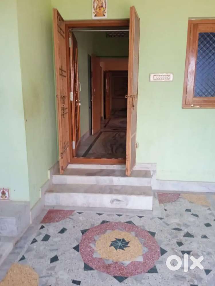 Neat clean marble floor rooms, wooden shelves, ample water supply home
