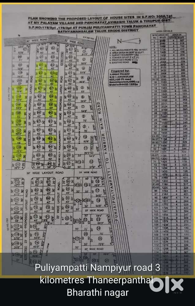 2.75 Cent × 20 Dtcp plots immediate sale Thaneer panthal puliyampatti
