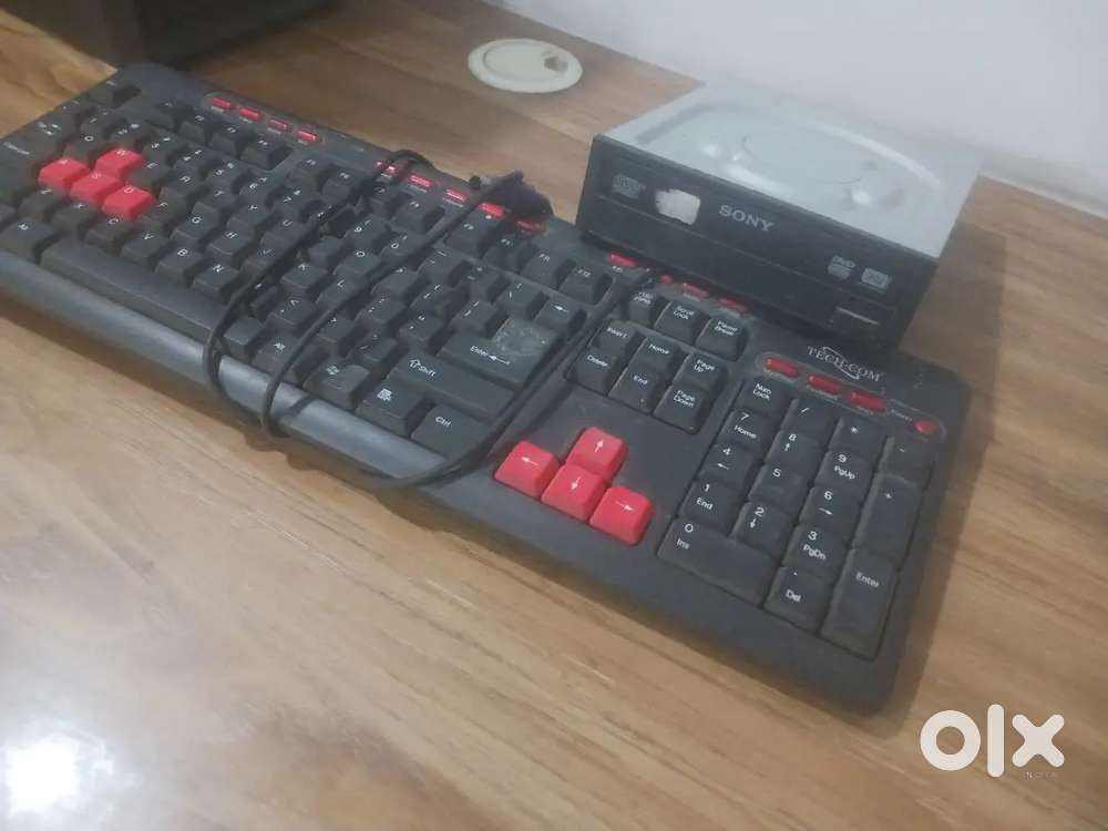 DVD writer and keyboard