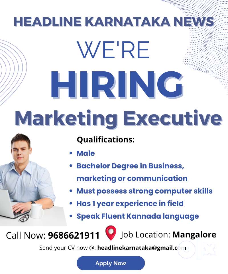 News Company Urgently Requires Marketing Executive in Mangalore