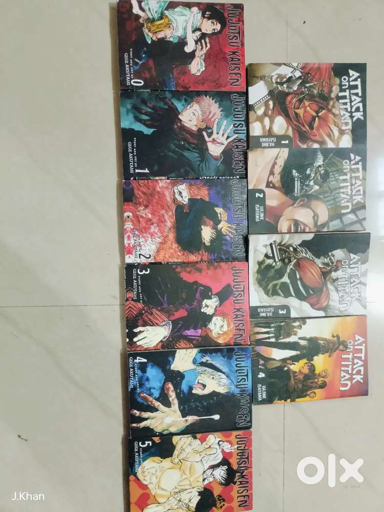 Jujutsu kaisen 0-5 and attack on titan 1-4