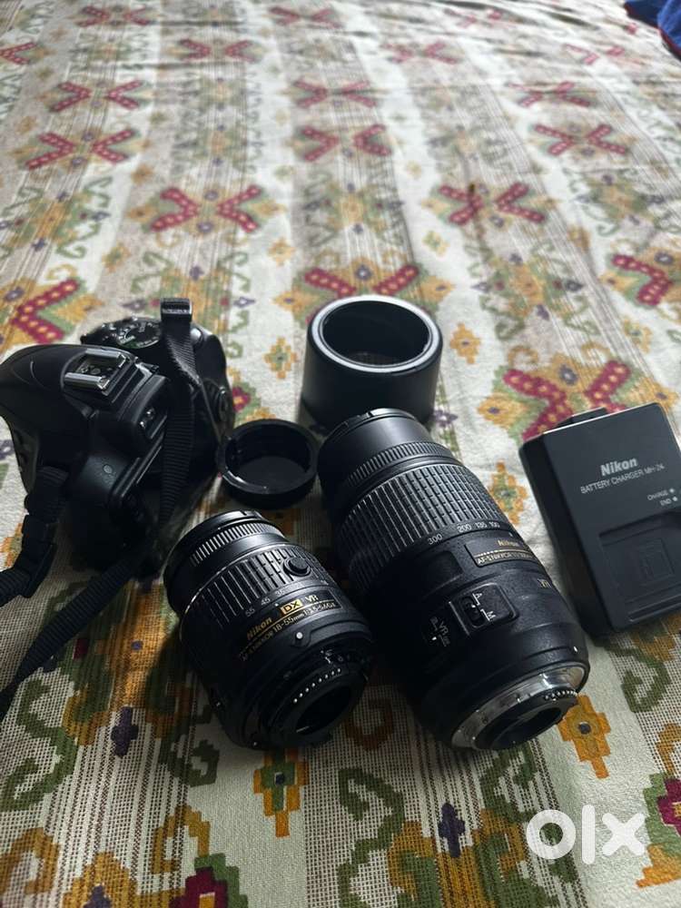Nikon DSLR with two lenses