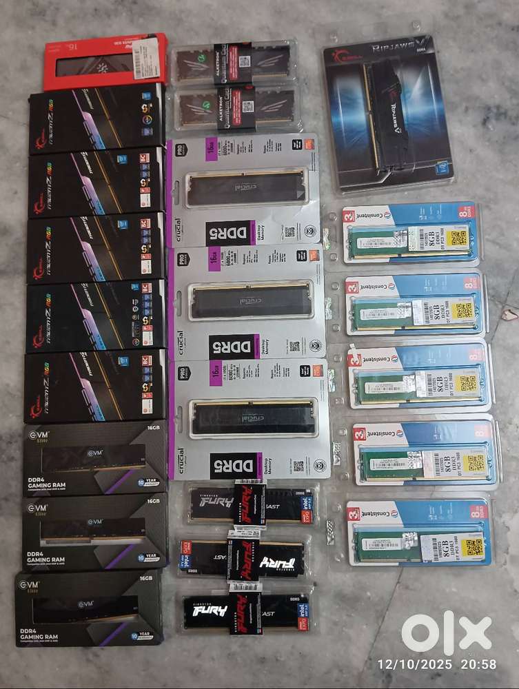 New/ Old - Desktop / Laptop RAM - DDR3 / DDR4 / DDR5 - 4GB/ 8GB/ 16GB.