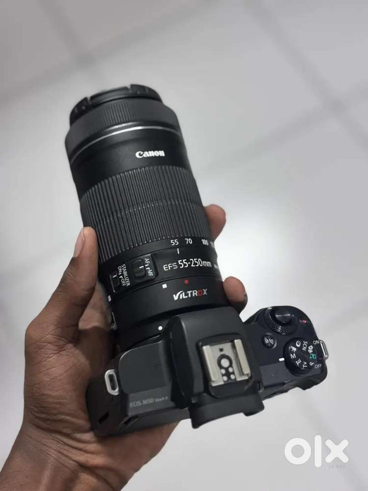 Canon m50 mark ii with kit lens and adapter. stm 55 250mm lens