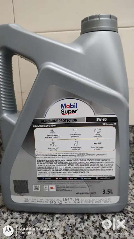 Mobil Super X1 Formula FE 5W-30 Fully Synthetic Engine Oil
