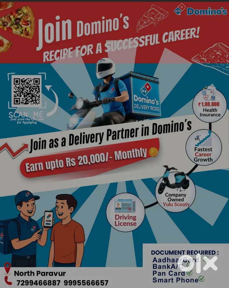 Dominos Pizza Restaurant Golden opportunity For Delivery boy vacancy