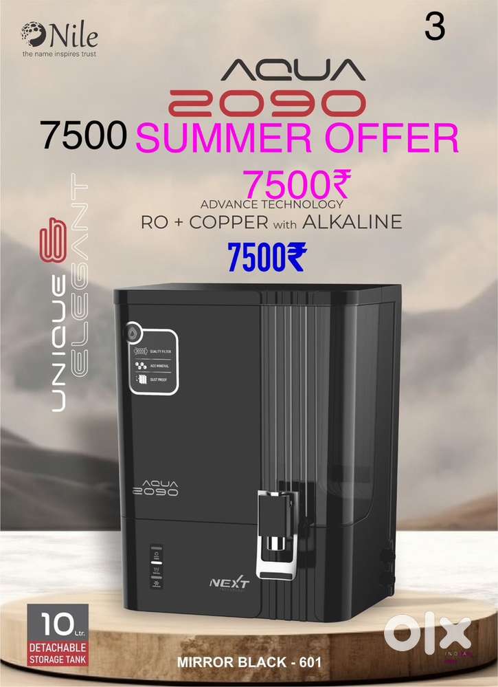 New ro water purifier 2090 model black color model