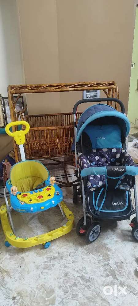 Baby Perambulator, Walker and wooden dolna