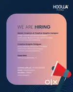Job vacancy for graphic deaigner and sales executive