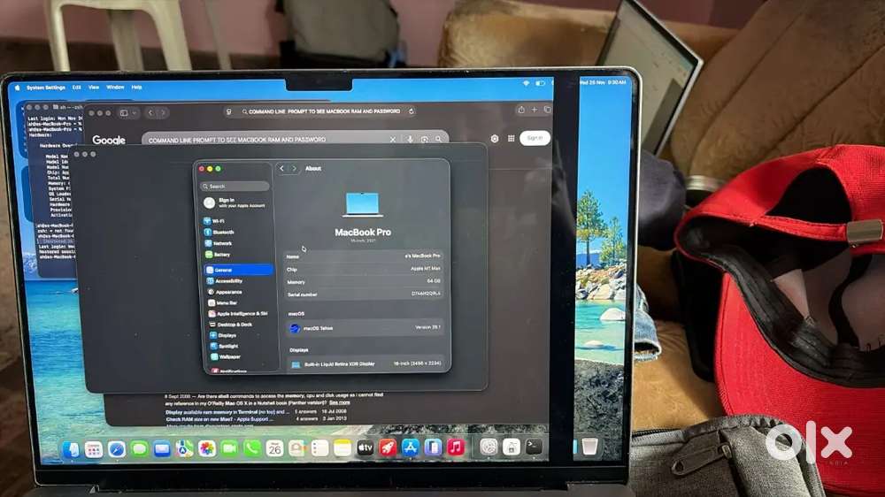 MAC BOOK PRO M1 64GB RAM/ 4TB( DISPLAY LINE )