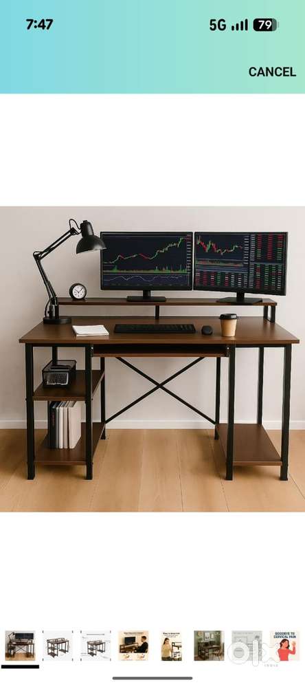 Computer and laptop table for WFH