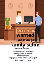 Family salon receptionist girl
