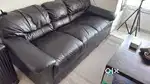 Godrej interio sofa leather black 3 seater