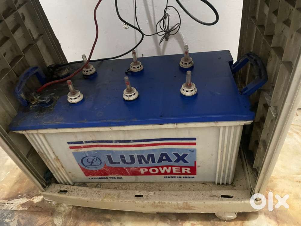 Luminous lb 650 inverter + battery + trolley